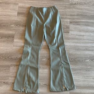 Free People Green Leather Pants